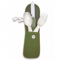 Albainox Camping Cutlery Folding Set 3 pcs Green - 33037